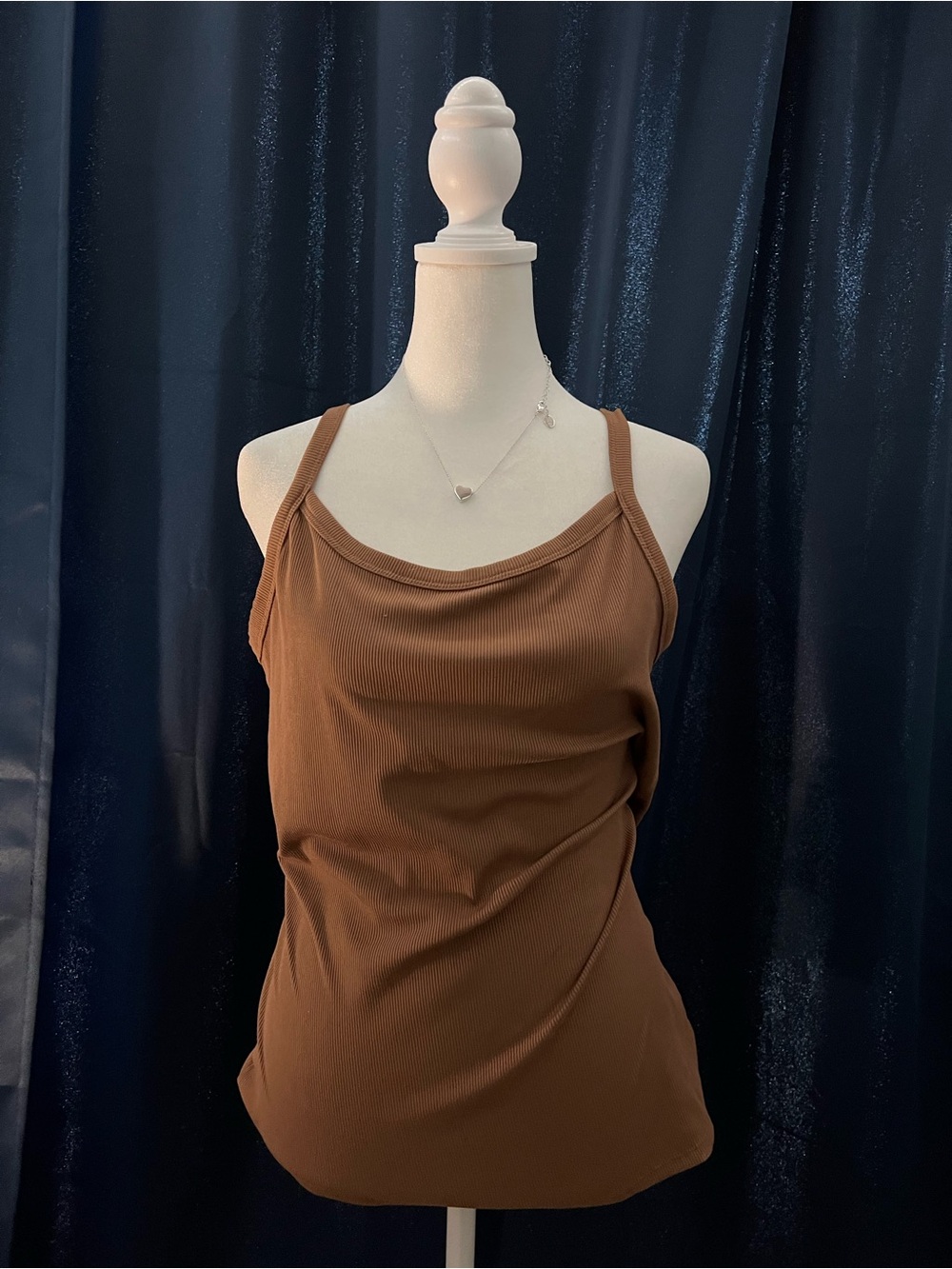 No Boundaries Brown Ribbed Cami Tank Top Juniors XL 15-17